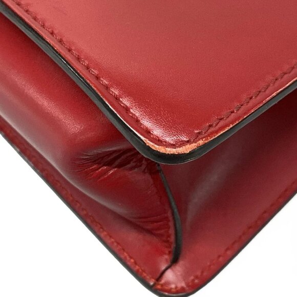 Auth GUCCI Sylvie 470270 Red Leather Handbag - Picture 4 of 15